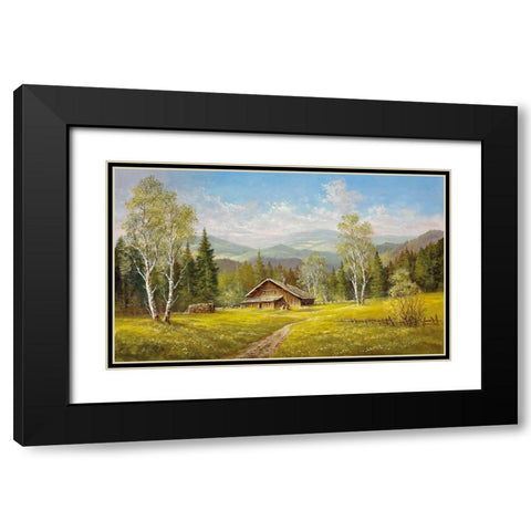 SUMMER SHADOWS Black Modern Wood Framed Art Print with Double Matting by Glassl, Helmut