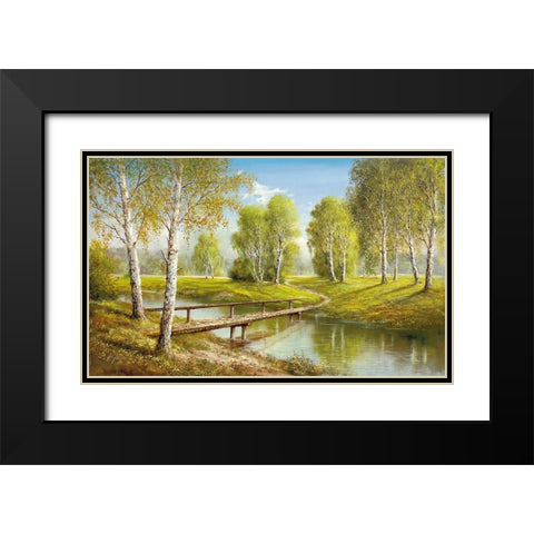 BRIDGE INTO PARADISE Black Modern Wood Framed Art Print with Double Matting by Glassl, Helmut