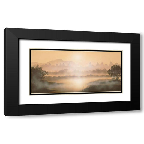 MISTY WATERS Black Modern Wood Framed Art Print with Double Matting by Walsh, Peter