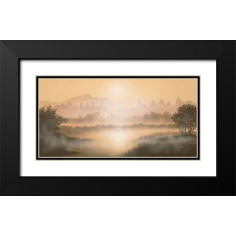 MISTY WATERS Black Modern Wood Framed Art Print with Double Matting by Walsh, Peter