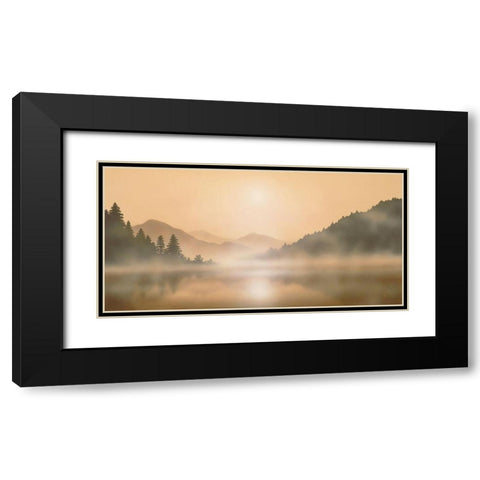 MOUNTAIN MIST Black Modern Wood Framed Art Print with Double Matting by Walsh, Peter
