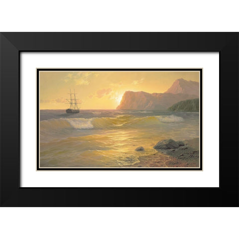BEAUTIFUL KRIM Black Modern Wood Framed Art Print with Double Matting by Slava