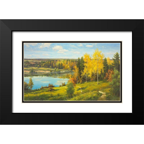 OVERLOOKING THE SEA Black Modern Wood Framed Art Print with Double Matting by Priscepa, Igor