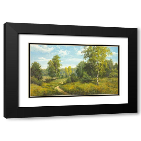 SUMMER WAY Black Modern Wood Framed Art Print with Double Matting by Priscepa, Igor