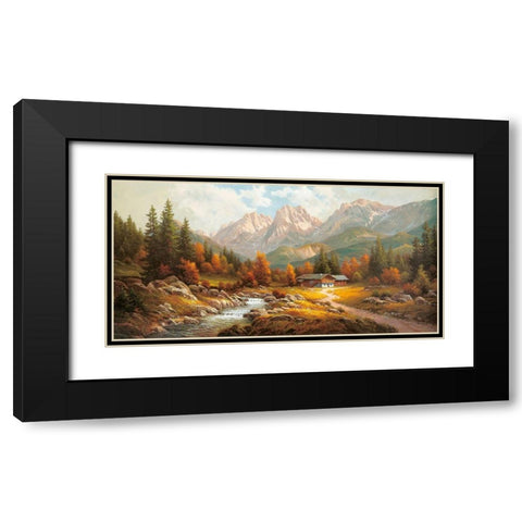 WILDER KAISER Black Modern Wood Framed Art Print with Double Matting by Weber, Max