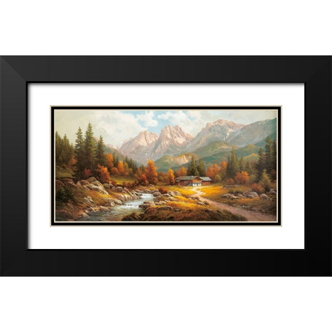 WILDER KAISER Black Modern Wood Framed Art Print with Double Matting by Weber, Max