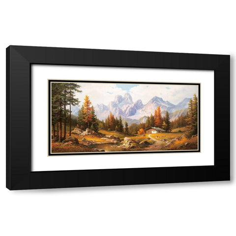 BISCHOFSMÃœTZE Black Modern Wood Framed Art Print with Double Matting by Weber, Max