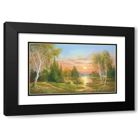 Gorgeous Sunset Black Modern Wood Framed Art Print with Double Matting by Glassl, Helmut