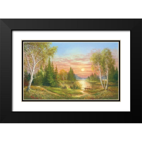 Gorgeous Sunset Black Modern Wood Framed Art Print with Double Matting by Glassl, Helmut