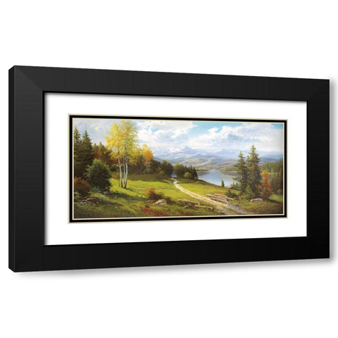 VORGEBIRGE Black Modern Wood Framed Art Print with Double Matting by Weber, Max
