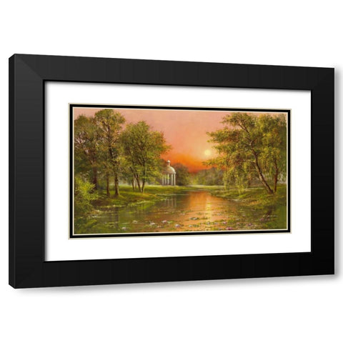 Sunset Upon Arbour Black Modern Wood Framed Art Print with Double Matting by Glassl, Helmut