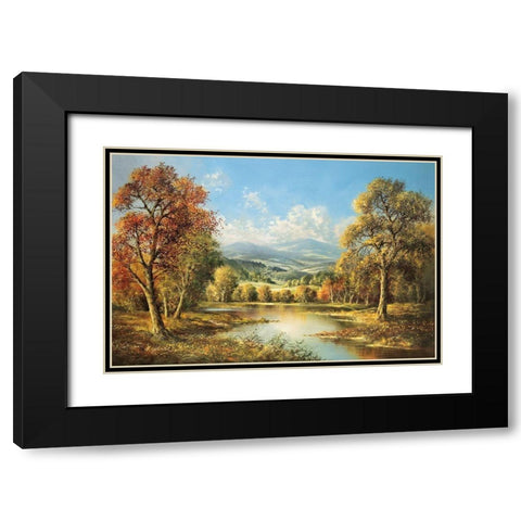 POND IN BOHEMIA Black Modern Wood Framed Art Print with Double Matting by Glassl, Helmut