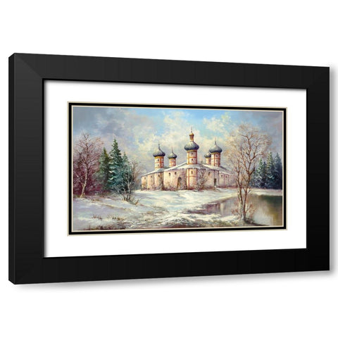 WINTER IN SAMARA Black Modern Wood Framed Art Print with Double Matting by Glassl, Helmut