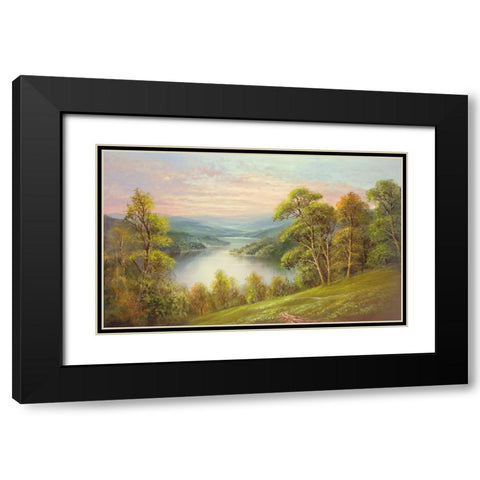 DISTANT VIEW Black Modern Wood Framed Art Print with Double Matting by Glassl, Helmut