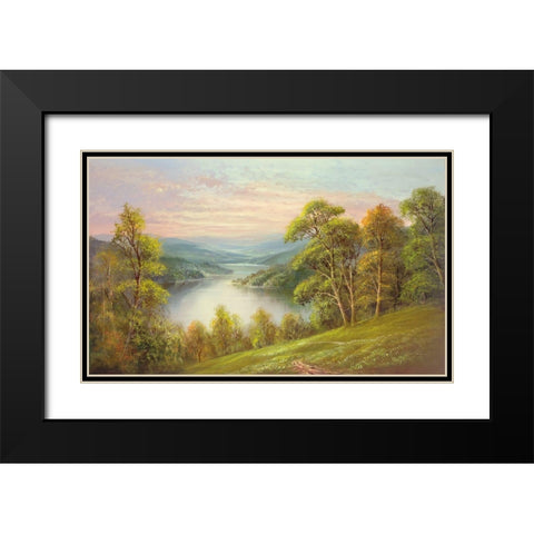 DISTANT VIEW Black Modern Wood Framed Art Print with Double Matting by Glassl, Helmut