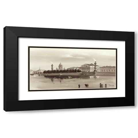 Strelka, Tip Of Wassili Island Black Modern Wood Framed Art Print with Double Matting by Ryazanov