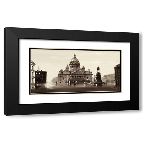St. Isaac Cathedral Black Modern Wood Framed Art Print with Double Matting by Ryazanov