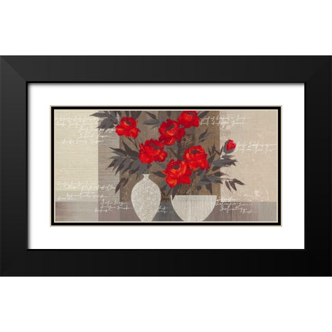 Crimson Beauty I Black Modern Wood Framed Art Print with Double Matting by Christina