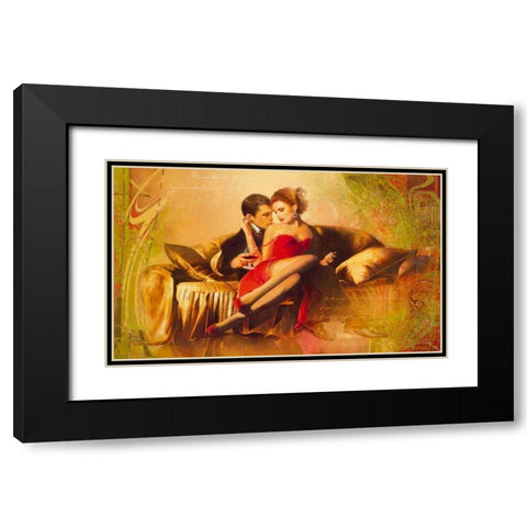 Seduction Black Modern Wood Framed Art Print with Double Matting by Voss, Johan