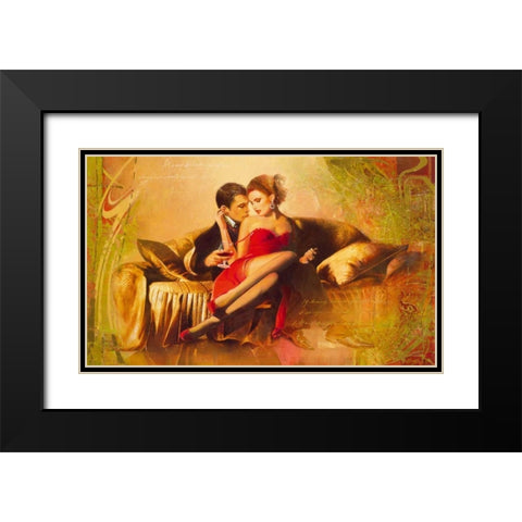 Seduction Black Modern Wood Framed Art Print with Double Matting by Voss, Johan