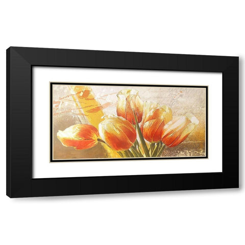 ORANGE TULIPS Black Modern Wood Framed Art Print with Double Matting by Sestillo, Enrico