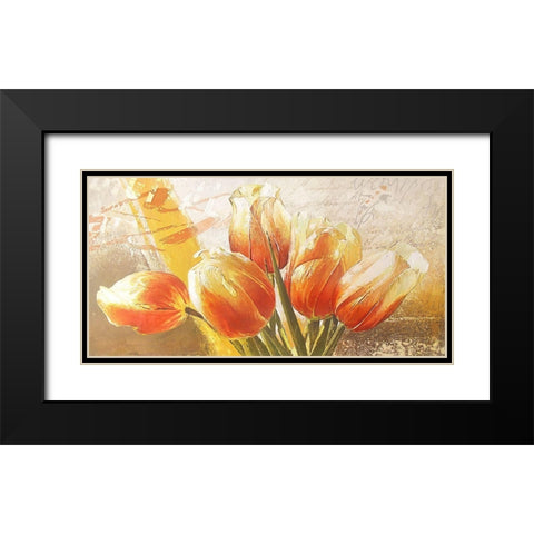 ORANGE TULIPS Black Modern Wood Framed Art Print with Double Matting by Sestillo, Enrico