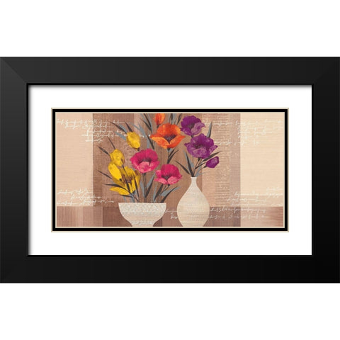 COLOR BEAUTY II Black Modern Wood Framed Art Print with Double Matting by Christina