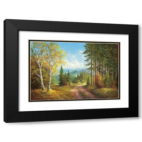 AWAY FROM IT ALL Black Modern Wood Framed Art Print with Double Matting by Glassl, Helmut