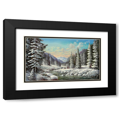SIBERIAN WINTER Black Modern Wood Framed Art Print with Double Matting by Glassl, Helmut