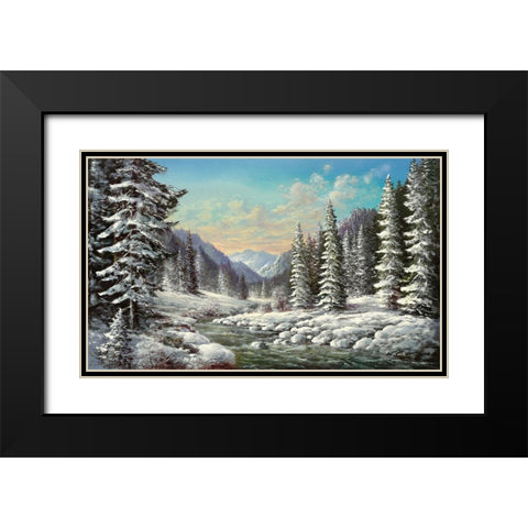 SIBERIAN WINTER Black Modern Wood Framed Art Print with Double Matting by Glassl, Helmut