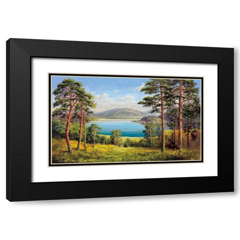 OTMUCHOW LAKE Black Modern Wood Framed Art Print with Double Matting by Buchner, H.
