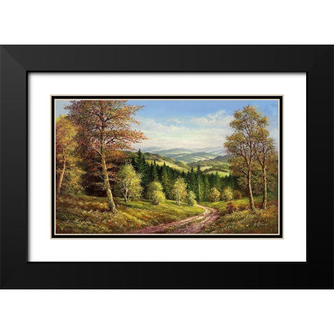 AUGUST SHADOWS Black Modern Wood Framed Art Print with Double Matting by Glassl, Helmut