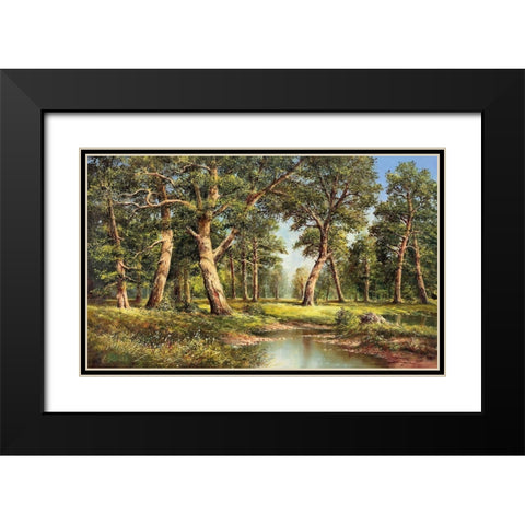 AFTER THE RAIN Black Modern Wood Framed Art Print with Double Matting by Glassl, Helmut