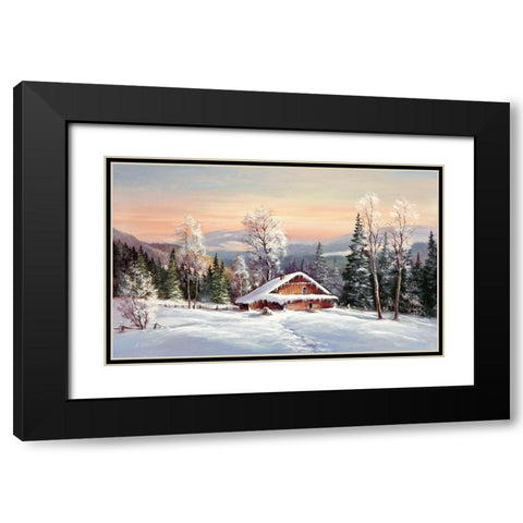 SIBERIAN WINTER Black Modern Wood Framed Art Print with Double Matting by Glassl, Helmut