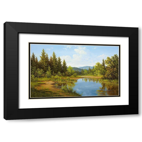 WILDERNESS WONDER Black Modern Wood Framed Art Print with Double Matting by Slava