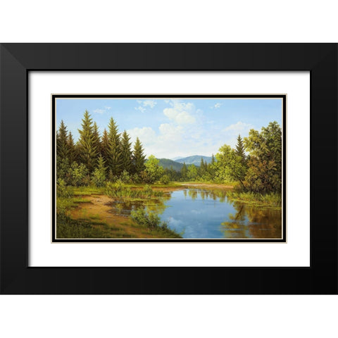 WILDERNESS WONDER Black Modern Wood Framed Art Print with Double Matting by Slava