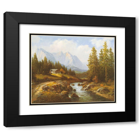 MOUNTAIN BROOK Black Modern Wood Framed Art Print with Double Matting by Weber, Max