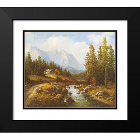 MOUNTAIN BROOK Black Modern Wood Framed Art Print with Double Matting by Weber, Max