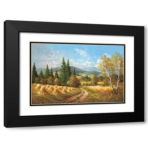 COUNTRY RETREAT Black Modern Wood Framed Art Print with Double Matting by Glassl, Helmut