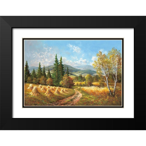 COUNTRY RETREAT Black Modern Wood Framed Art Print with Double Matting by Glassl, Helmut