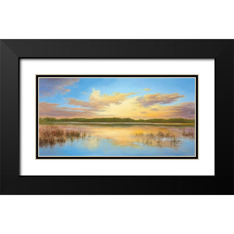 SUNSET IN SIBERIA Black Modern Wood Framed Art Print with Double Matting by Smith, B.