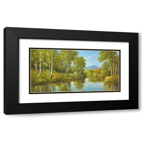 SECLUSION Black Modern Wood Framed Art Print with Double Matting by Smith, B.