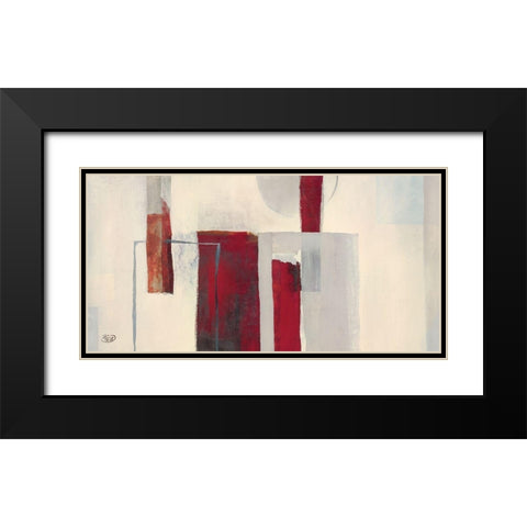 Red I Black Modern Wood Framed Art Print with Double Matting by Verbeek-Van Den Broek