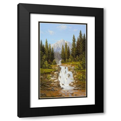 TATRA II Black Modern Wood Framed Art Print with Double Matting by Slava