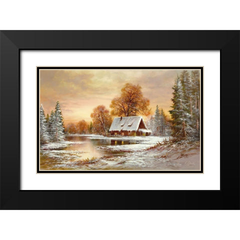 WINTER IN BELARUS I Black Modern Wood Framed Art Print with Double Matting by Glassl, Helmut