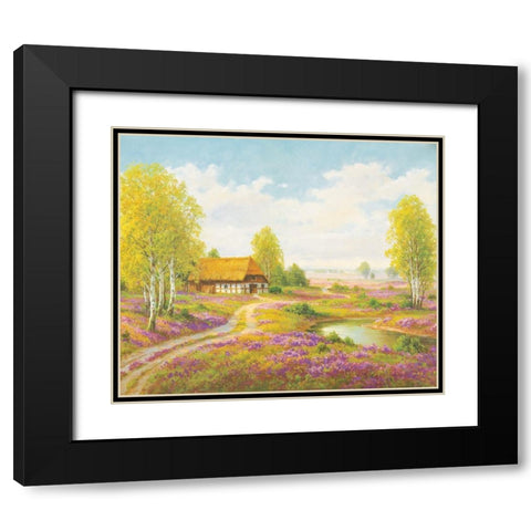 ROMANTIC HEATH Black Modern Wood Framed Art Print with Double Matting by Weber, Max