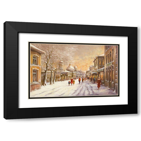 Streetscene I Black Modern Wood Framed Art Print with Double Matting by Erwin, Eric