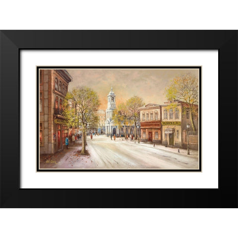 Streetscene II Black Modern Wood Framed Art Print with Double Matting by Erwin, Eric
