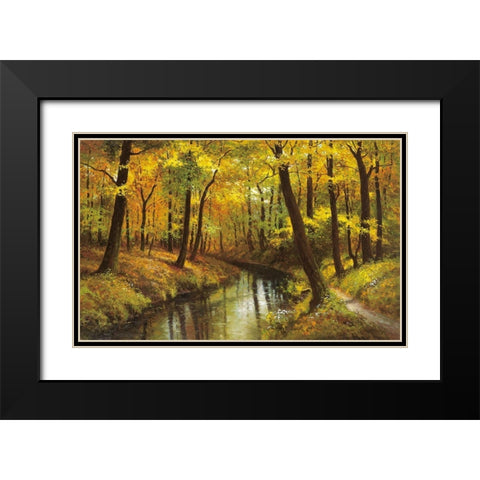 REFLECTIONS OF SUMMER Black Modern Wood Framed Art Print with Double Matting by Weber, Max