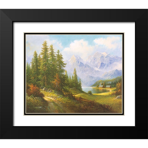 VALLEY SALZKAMMERGUT Black Modern Wood Framed Art Print with Double Matting by Weber, Max